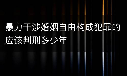 暴力干涉婚姻自由构成犯罪的应该判刑多少年