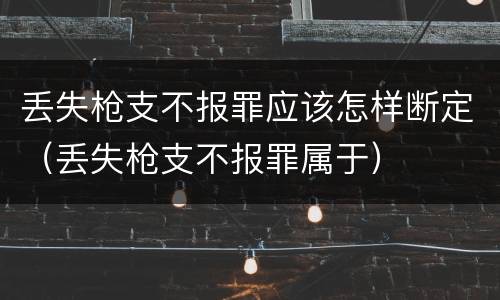 丢失枪支不报罪应该怎样断定（丢失枪支不报罪属于）