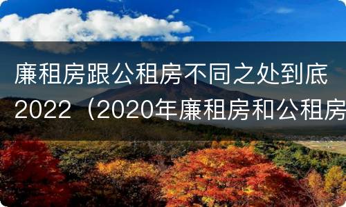 廉租房跟公租房不同之处到底2022（2020年廉租房和公租房的区别）