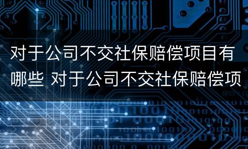 对于公司不交社保赔偿项目有哪些 对于公司不交社保赔偿项目有哪些问题