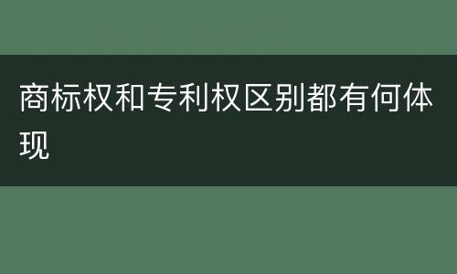 商标权和专利权区别都有何体现