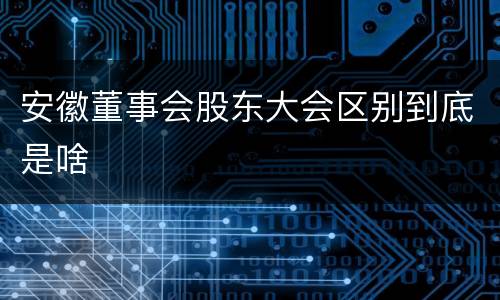 安徽董事会股东大会区别到底是啥