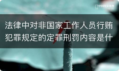 法律中对非国家工作人员行贿犯罪规定的定罪刑罚内容是什么