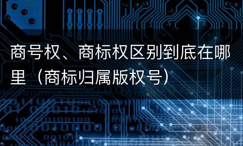 商号权、商标权区别到底在哪里（商标归属版权号）