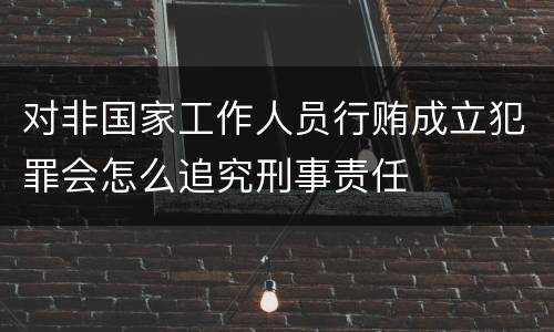 对非国家工作人员行贿成立犯罪会怎么追究刑事责任
