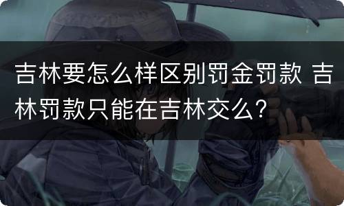 吉林要怎么样区别罚金罚款 吉林罚款只能在吉林交么?