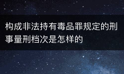 构成非法持有毒品罪规定的刑事量刑档次是怎样的