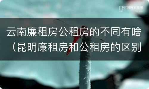 云南廉租房公租房的不同有啥（昆明廉租房和公租房的区别）