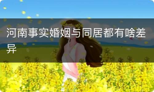 河南事实婚姻与同居都有啥差异