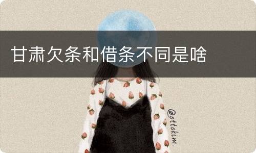 甘肃欠条和借条不同是啥