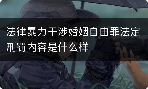 法律暴力干涉婚姻自由罪法定刑罚内容是什么样