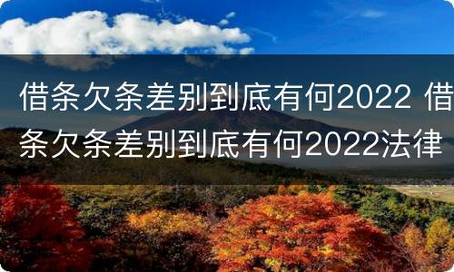 借条欠条差别到底有何2022 借条欠条差别到底有何2022法律规定