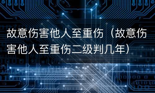 故意伤害他人至重伤（故意伤害他人至重伤二级判几年）
