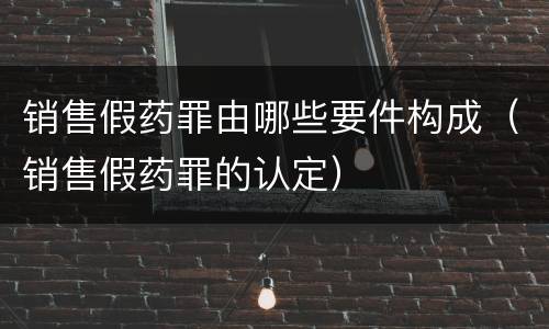 销售假药罪由哪些要件构成（销售假药罪的认定）