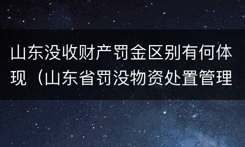 山东没收财产罚金区别有何体现（山东省罚没物资处置管理办法）