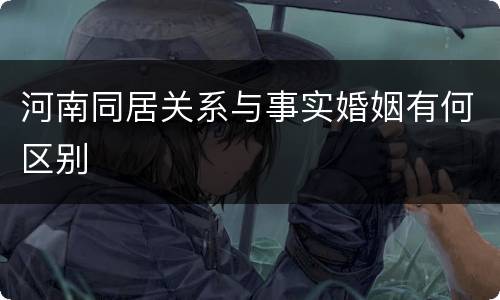 河南同居关系与事实婚姻有何区别