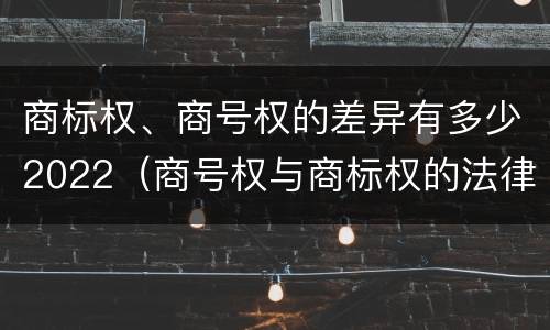 商标权、商号权的差异有多少2022（商号权与商标权的法律冲突与解决）
