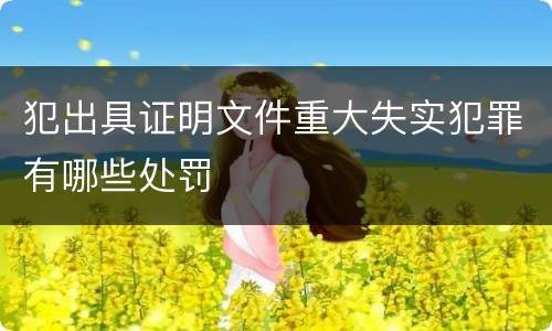 犯出具证明文件重大失实犯罪有哪些处罚