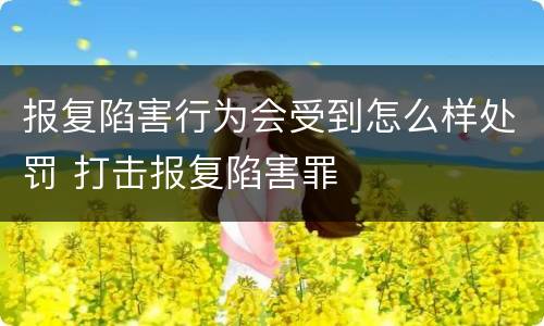 报复陷害行为会受到怎么样处罚 打击报复陷害罪