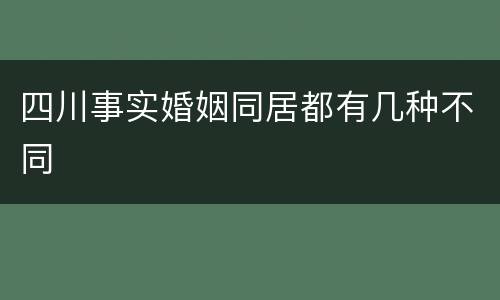 四川事实婚姻同居都有几种不同