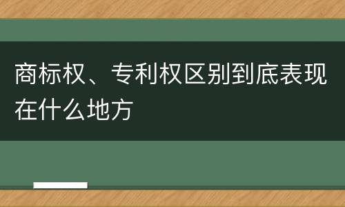 商标权、专利权区别到底表现在什么地方
