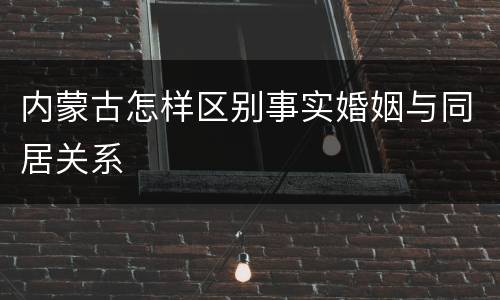 内蒙古怎样区别事实婚姻与同居关系