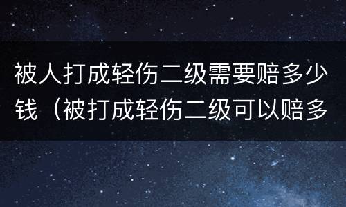 被人打成轻伤二级需要赔多少钱（被打成轻伤二级可以赔多少钱）