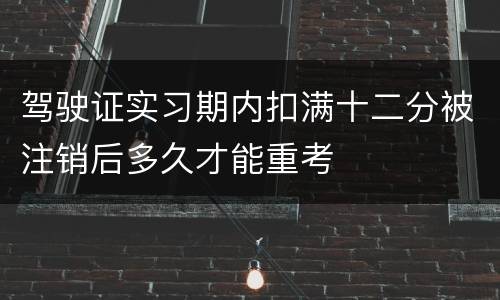 驾驶证实习期内扣满十二分被注销后多久才能重考