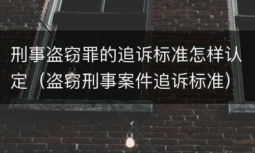 刑事盗窃罪的追诉标准怎样认定（盗窃刑事案件追诉标准）