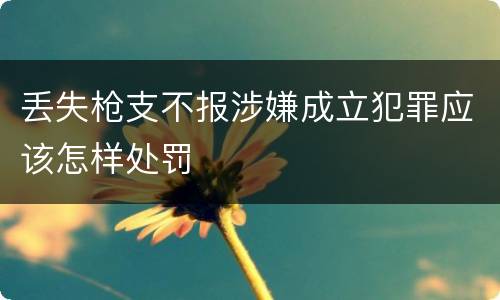 丢失枪支不报涉嫌成立犯罪应该怎样处罚
