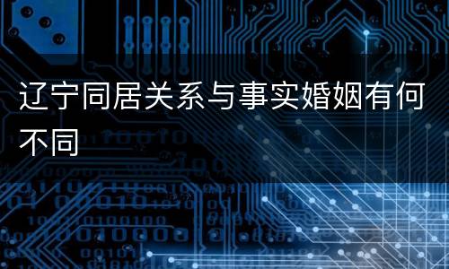 辽宁同居关系与事实婚姻有何不同