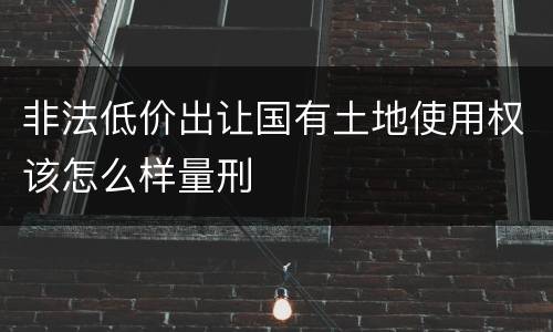 非法低价出让国有土地使用权该怎么样量刑