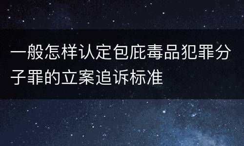 一般怎样认定包庇毒品犯罪分子罪的立案追诉标准