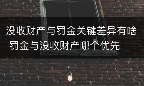 没收财产与罚金关键差异有啥 罚金与没收财产哪个优先