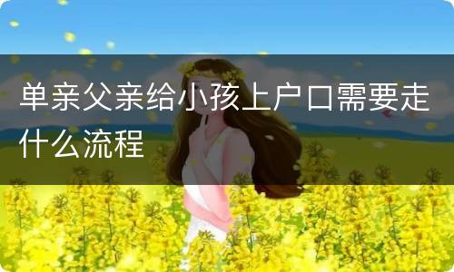 单亲父亲给小孩上户口需要走什么流程