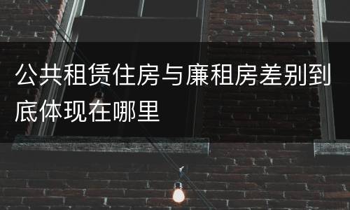 公共租赁住房与廉租房差别到底体现在哪里