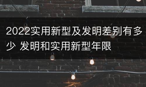 2022实用新型及发明差别有多少 发明和实用新型年限