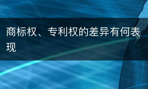 商标权、专利权的差异有何表现