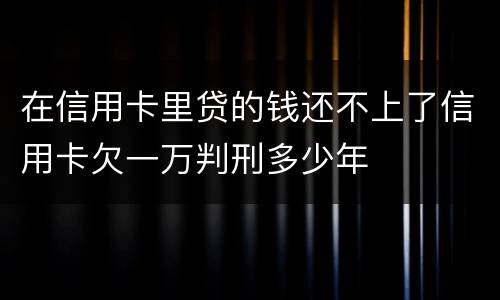 在信用卡里贷的钱还不上了信用卡欠一万判刑多少年