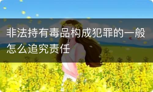 非法持有毒品构成犯罪的一般怎么追究责任