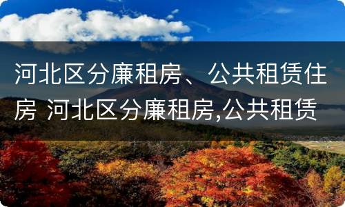 河北区分廉租房、公共租赁住房 河北区分廉租房,公共租赁住房的标准