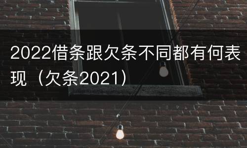 2022借条跟欠条不同都有何表现（欠条2021）
