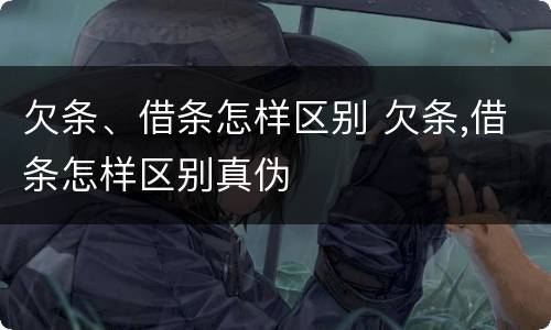 欠条、借条怎样区别 欠条,借条怎样区别真伪