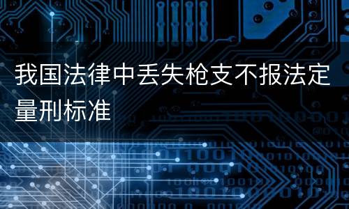 我国法律中丢失枪支不报法定量刑标准
