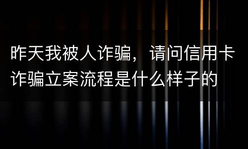 昨天我被人诈骗，请问信用卡诈骗立案流程是什么样子的