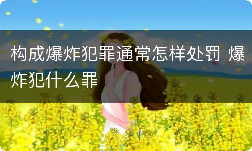 构成爆炸犯罪通常怎样处罚 爆炸犯什么罪