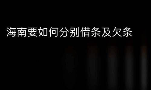 海南要如何分别借条及欠条