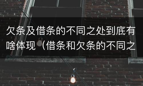 欠条及借条的不同之处到底有啥体现（借条和欠条的不同之处）