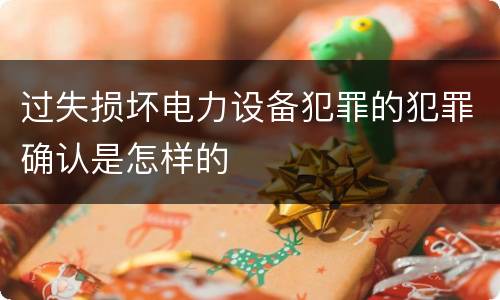 过失损坏电力设备犯罪的犯罪确认是怎样的