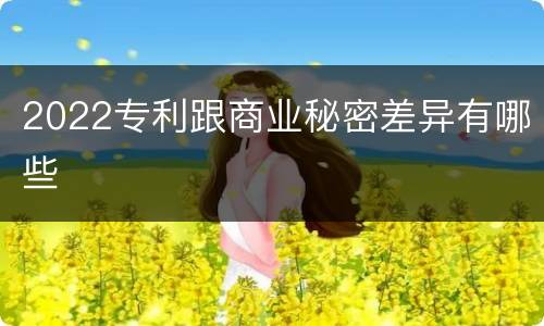 2022专利跟商业秘密差异有哪些